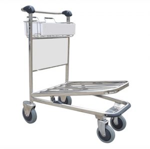 4 Wheel Luggage Trolley - Stainless Steel